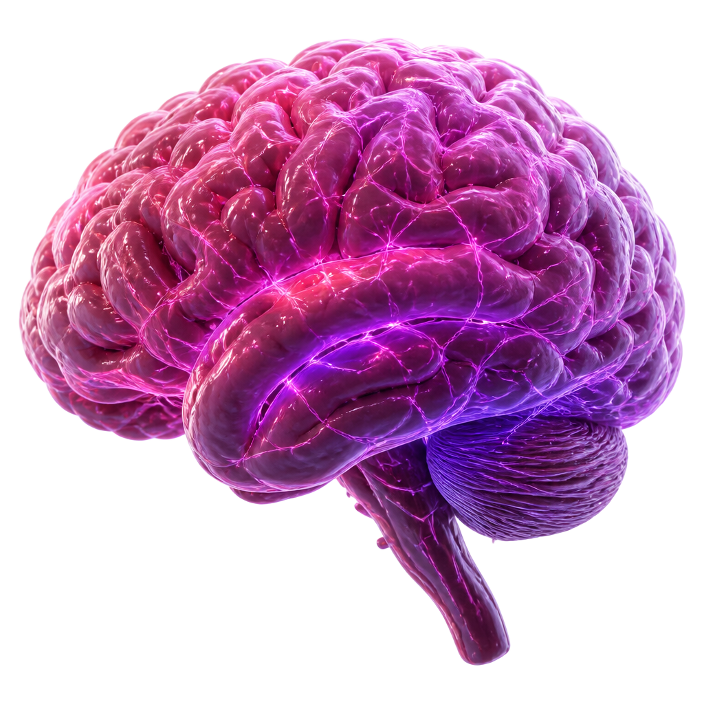 Glowing 3D neural brain representing the InterviewX agent